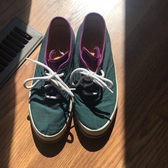 Vintage Rubber Bass Shoes Size 6.5 Women Style GH BASS Green and Purple Classic - Picture 1 of 7